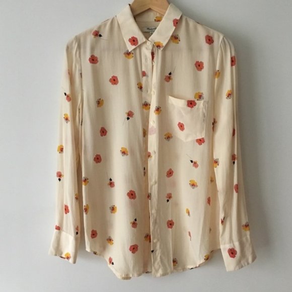 Madewell Tops - Madewell Silk Floral Shirt